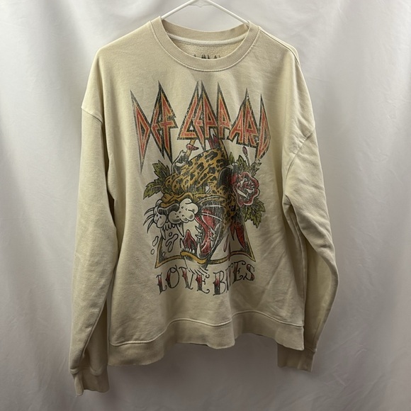 Def Leppard Fleece Crewneck Pullover Sweatshirt Retro M/L - Picture 7 of 7
